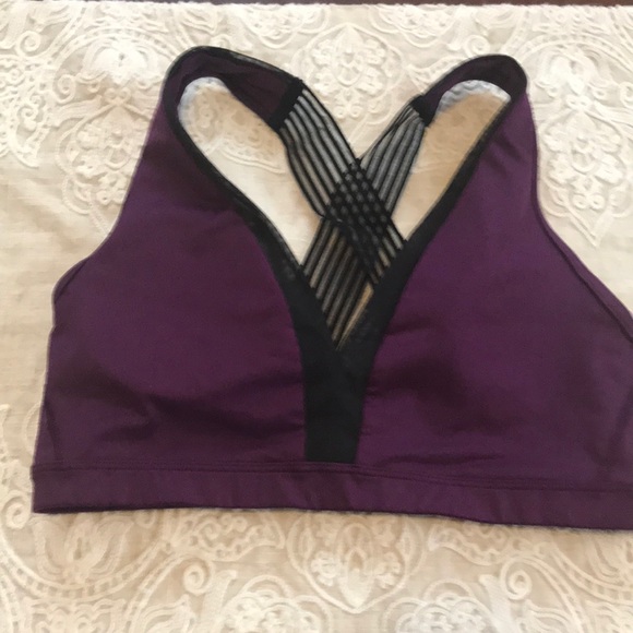 Victoria's Secret Other - VS Sport:Purple/Black Sports Bra CrissCross Back:M Victoria's Secret Other - VS Sport:Purple/Black Sports Bra CrissCross Back:M